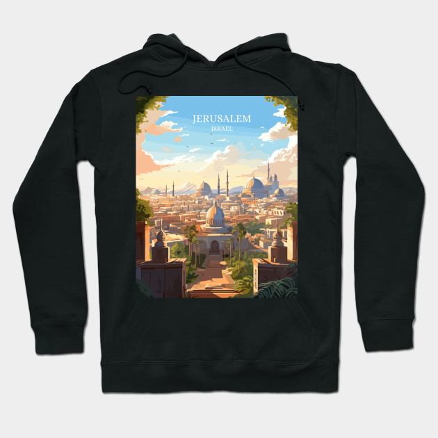 Jerusalem, Israel City Travel Art Hoodie by TripleTravelArt